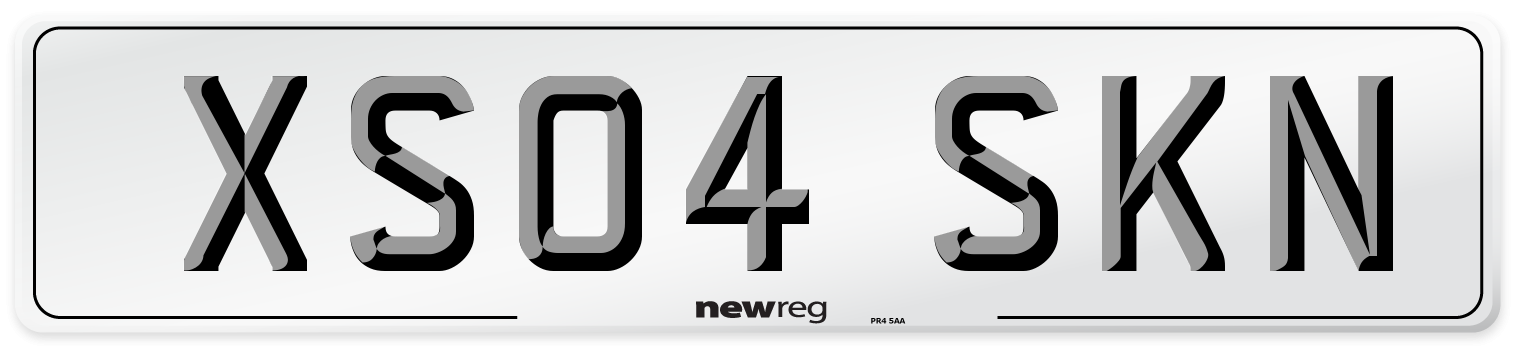 XS04 SKN Number Plate from New Reg